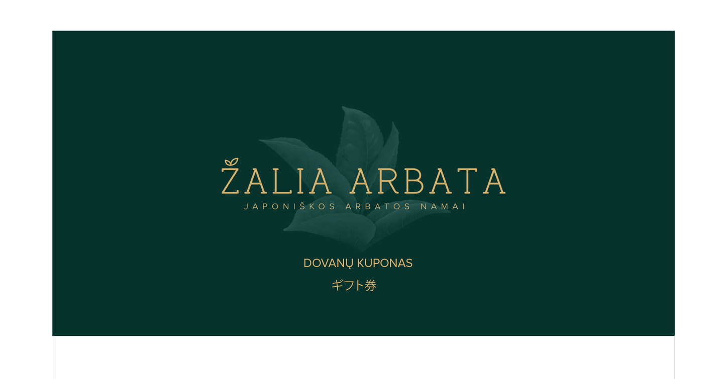 Žaliosios arbatos dovanų kuponas